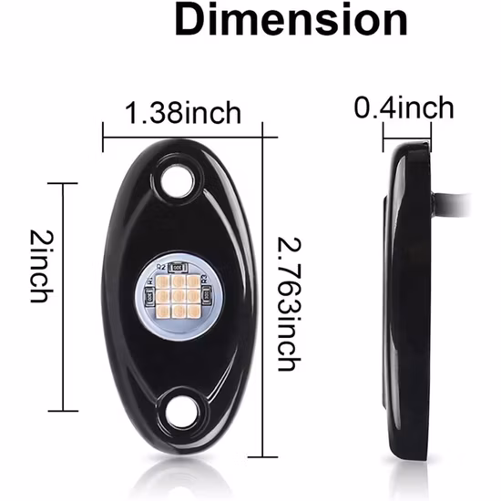 Vendite calde 9W Single Pod Single Color 4 Pods Neon 12V Kit sottoscocca impermeabile sottoscocca LED Rock Light per camion fuoristrada